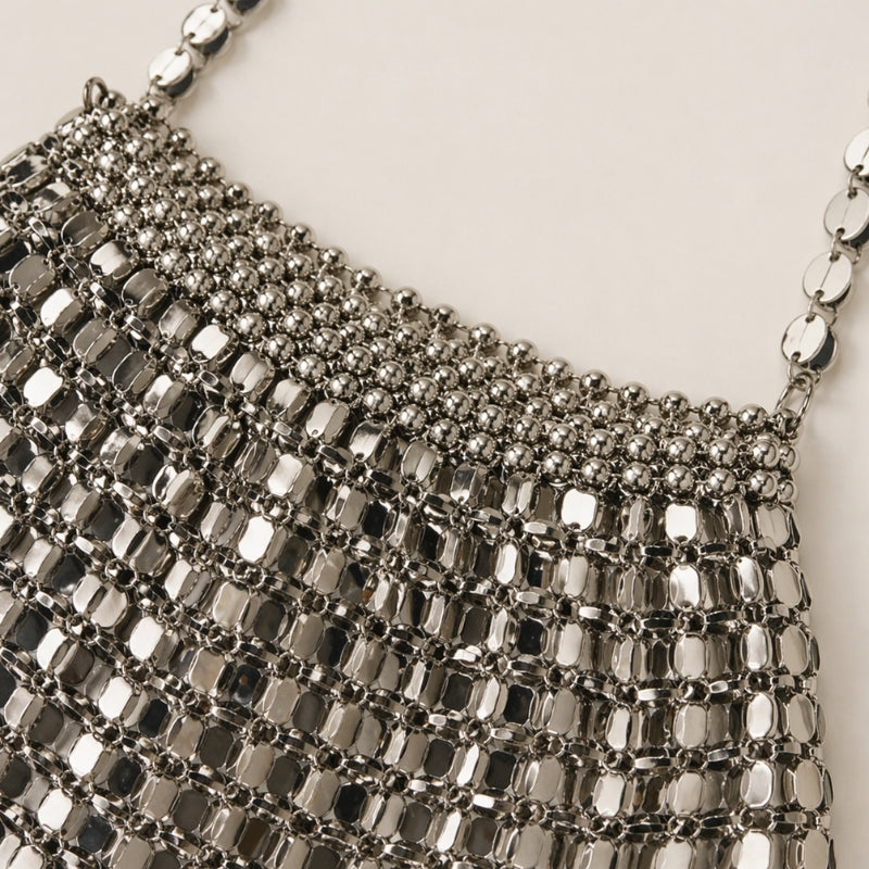 Women’s Metallic Chain Mesh Handbag