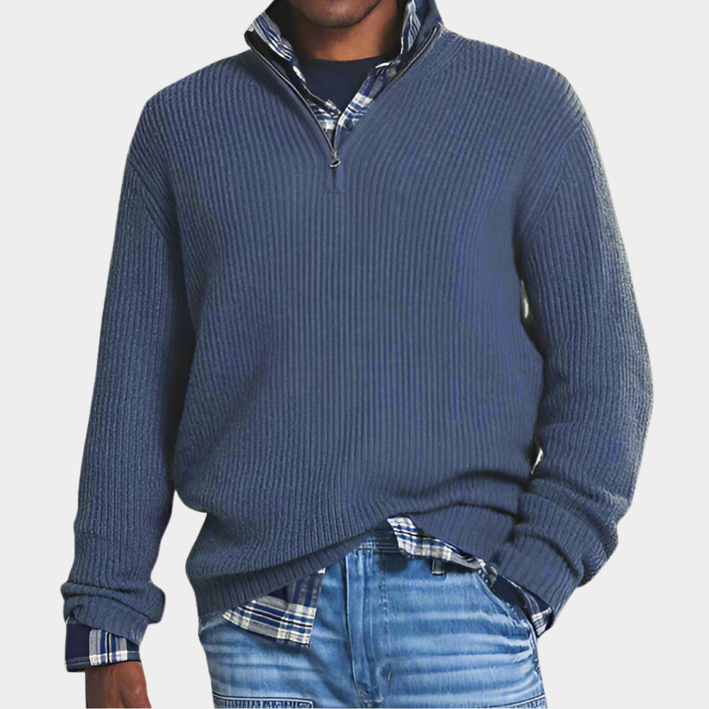 Men’s Ribbed Quarter-Zip Sweater