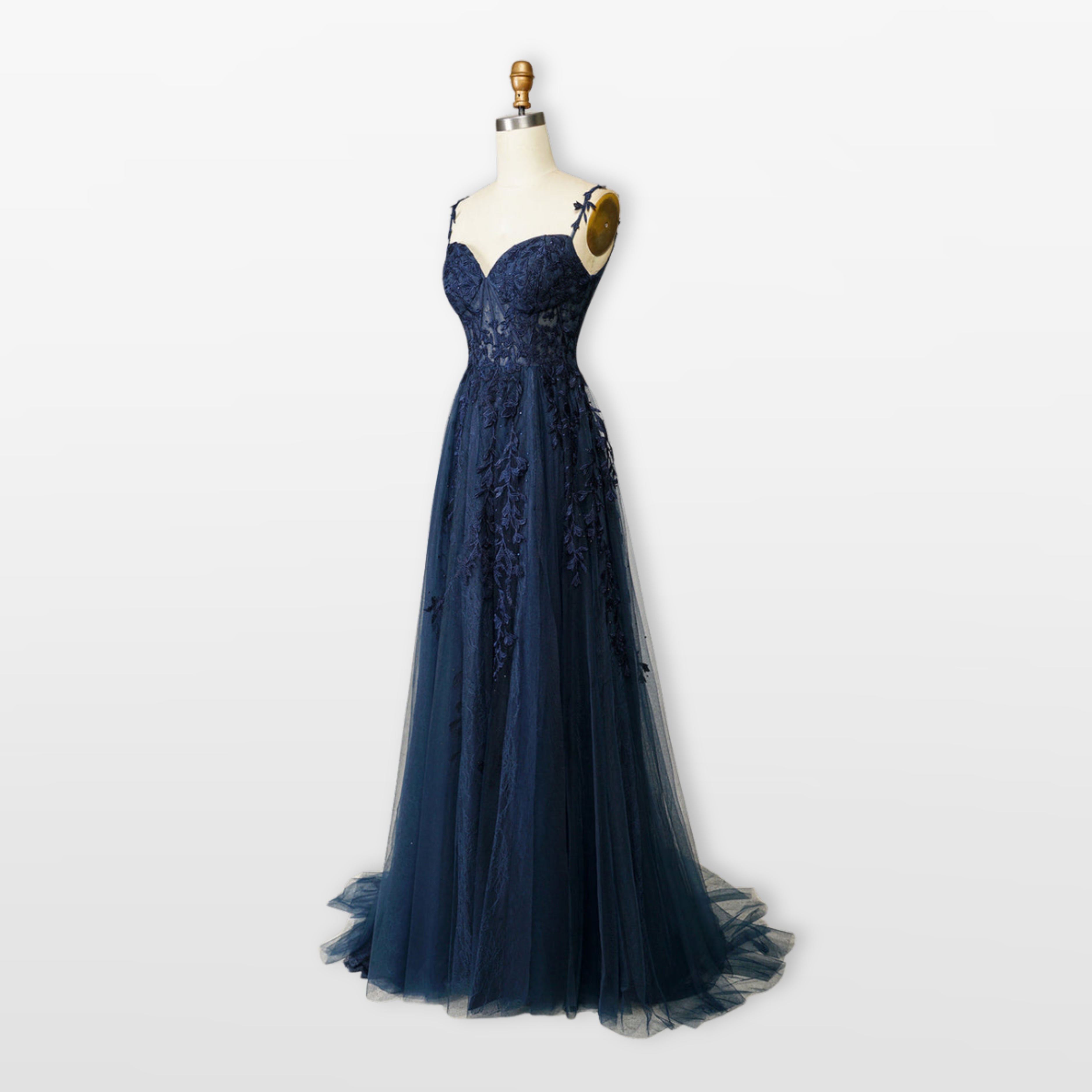 Women’s Lace Tulle Evening Dress Sweetheart Slit