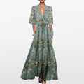 Women Floral Wrap Maxi Dress