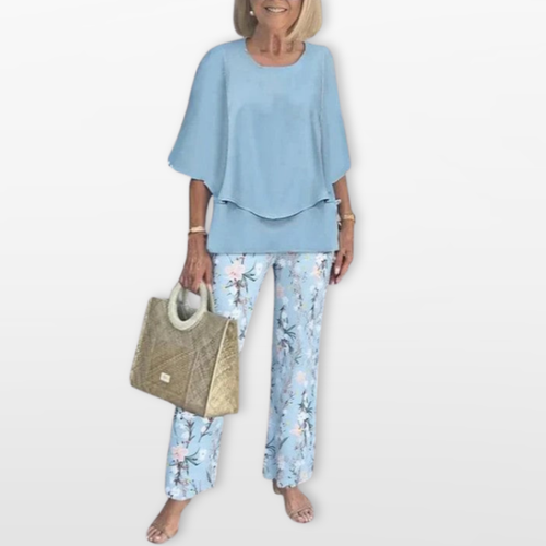 Women Relaxed Fit Layered Two Piece Set