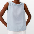Women Sleeveless Draped Blouse