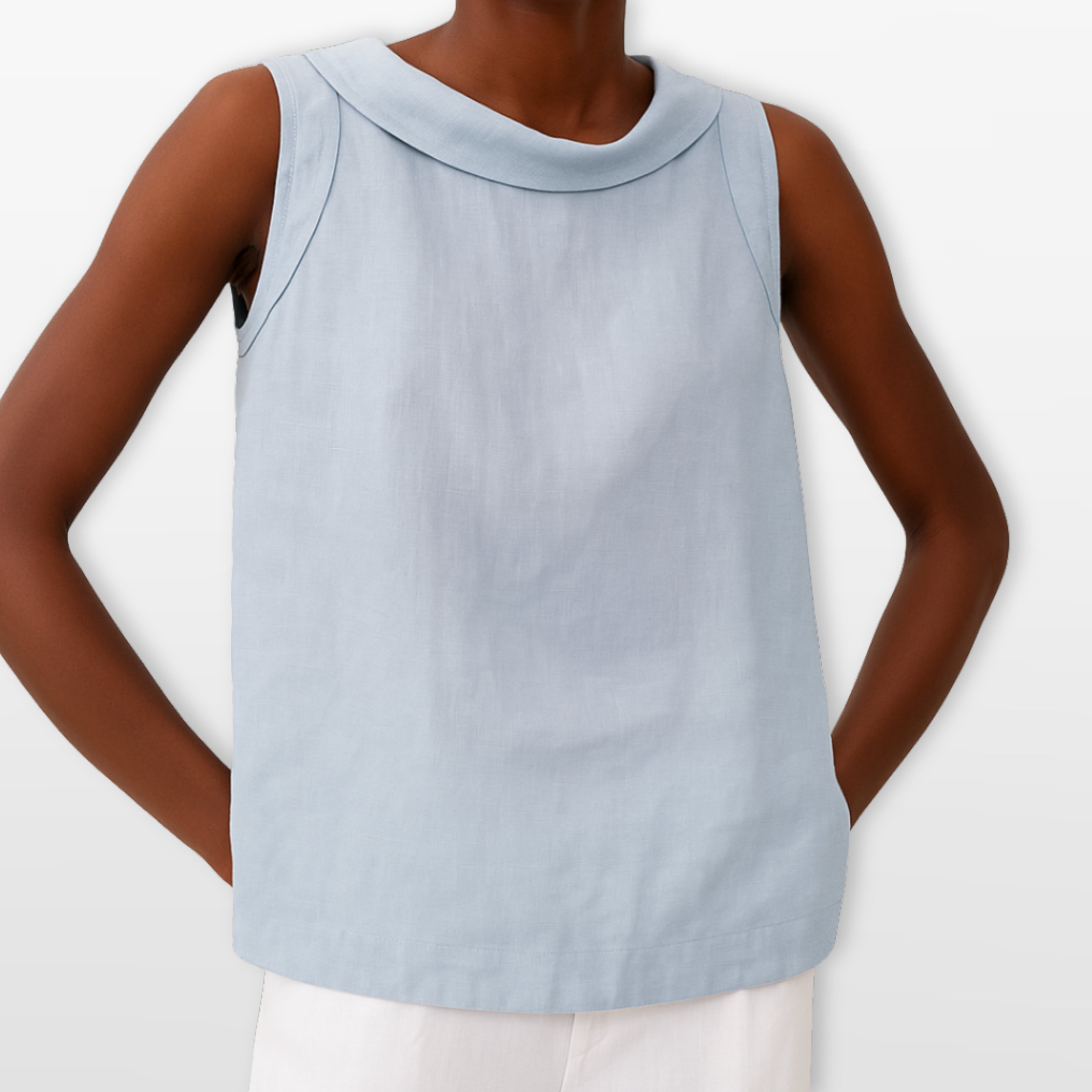 Women Sleeveless Draped Blouse