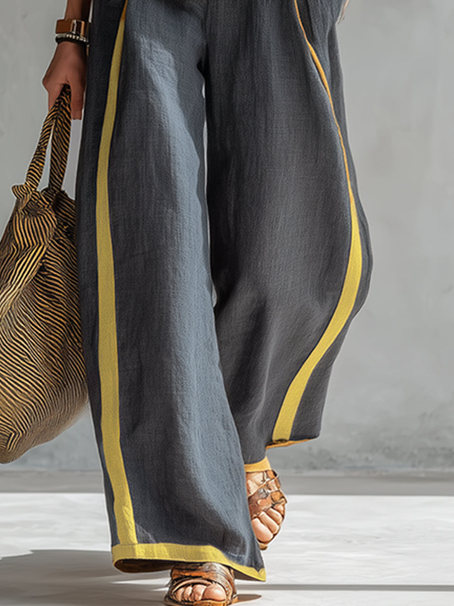 Women’s Pant Set with Contrast Trim