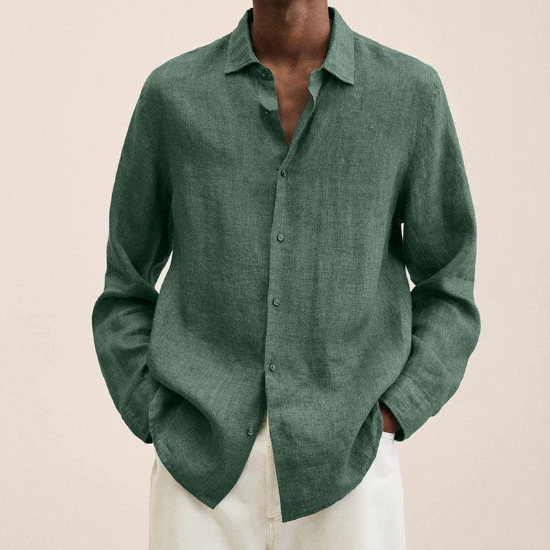 Men's Lightweight Linen Button Up Shirt