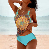Women's Printed Tummy Control Tankini Set