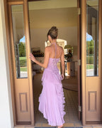 Women's Asymmetric Ruffle Occasion Dress