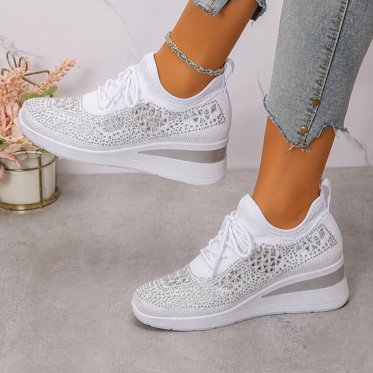 Women’s Embellished Wedge Sneakers