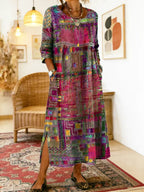 Women’s Abstract Print Midi Dress