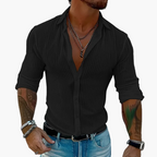 Men’s Ribbed Slim Fit Button Shirt
