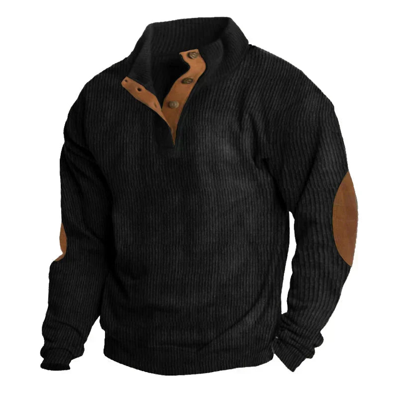 Men’s Ribbed Button-Neck Sweater