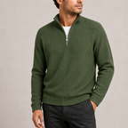 Men's Ribbed Knit Quarter Zip Sweater