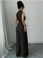 Women's Wide Leg Jumpsuit with Embellished Bodice
