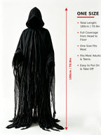 Halloween Hooded Ghost Costume with Tattered Cape