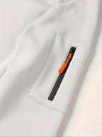 Men's Full-Zip Hooded Sweatshirt with Sleeve Detail
