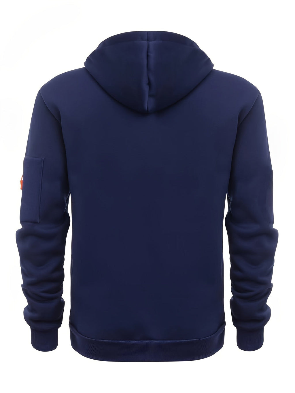 Men's Full-Zip Hooded Sweatshirt with Sleeve Detail