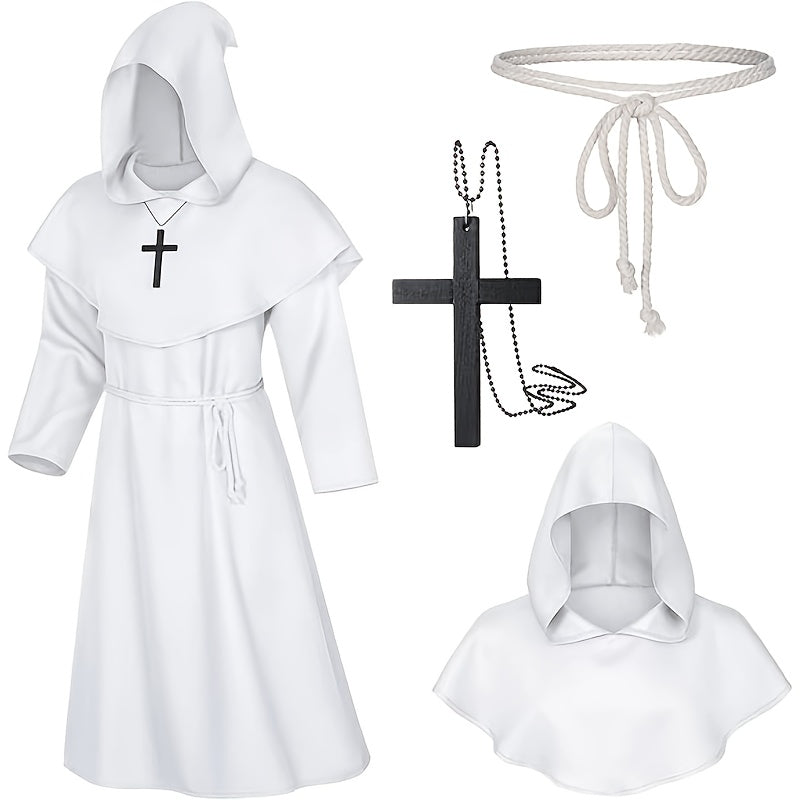 Unisex Halloween Hooded Monk Costume Robe