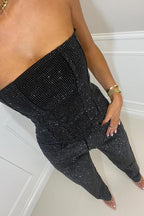 Women's Sparkle Strapless Jumpsuit
