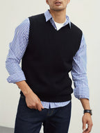Men’s Black V-Neck Sweater Vest