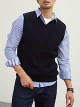 Men’s Black V-Neck Sweater Vest