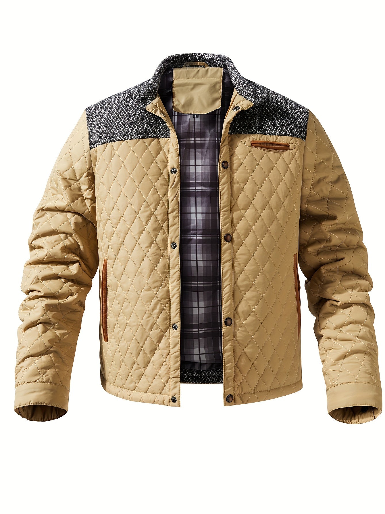 Men’s Quilted Jacket with Contrast Yoke
