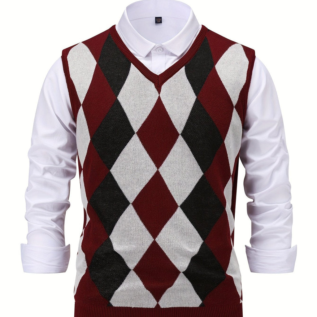 Men’s Stylish Argyle Sweater Vest