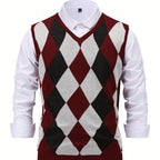 Men’s Stylish Argyle Sweater Vest