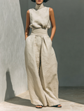 Women's Linen Wide Leg Jumpsuit
