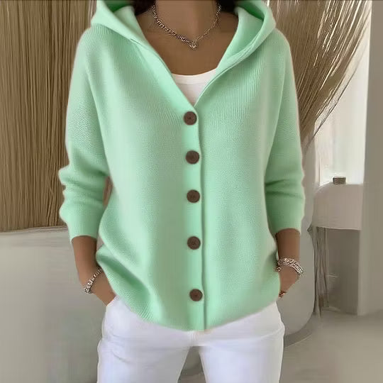 Women’s Hooded Button-Front Cardigan