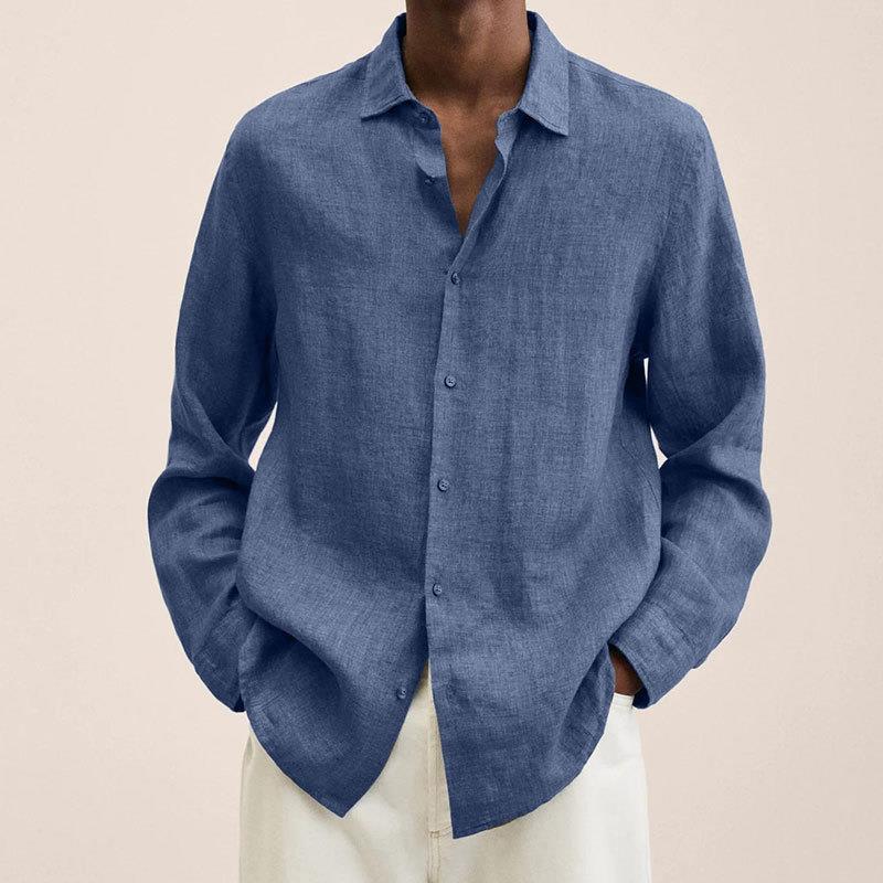 Men's Lightweight Linen Button Up Shirt