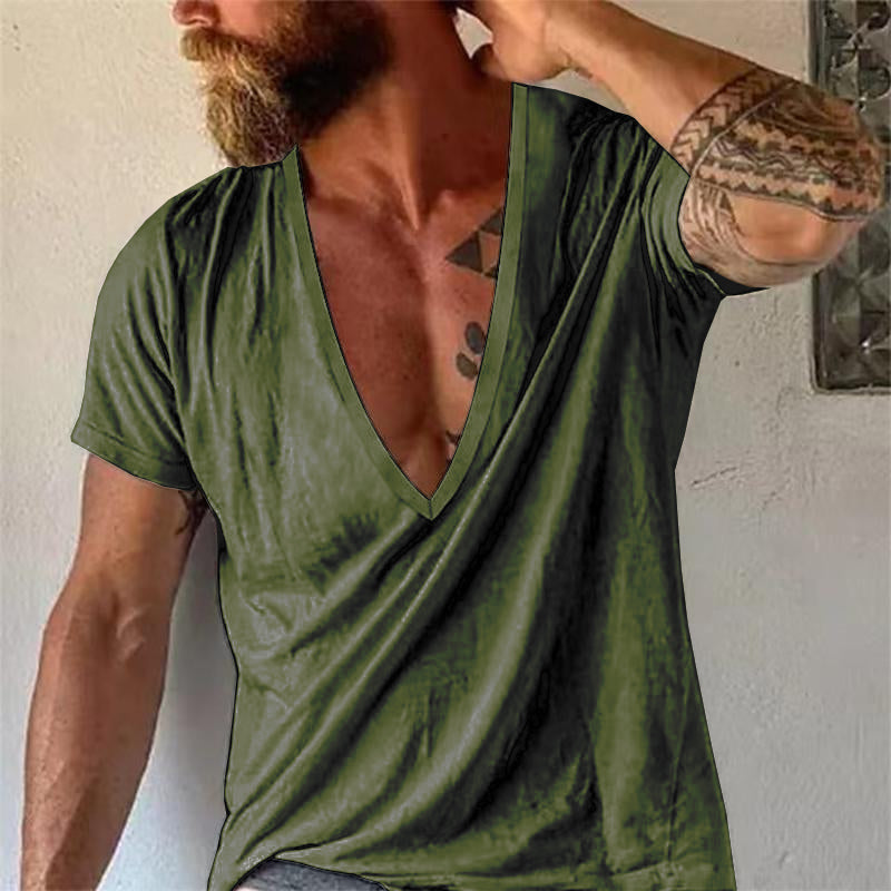 Men’s Deep V Neck Casual Tee