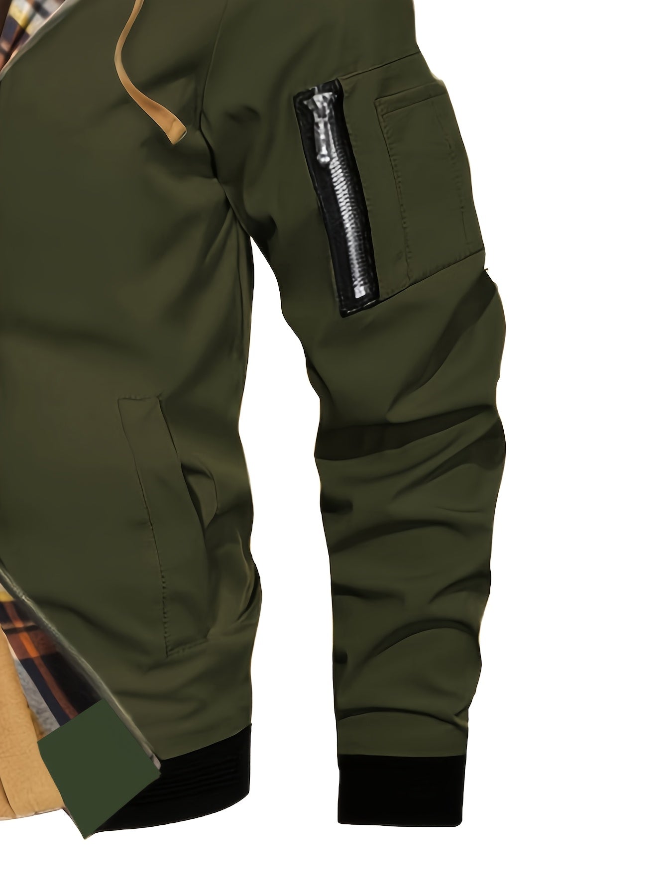 Men’s Hooded Jacket with Plaid Trim