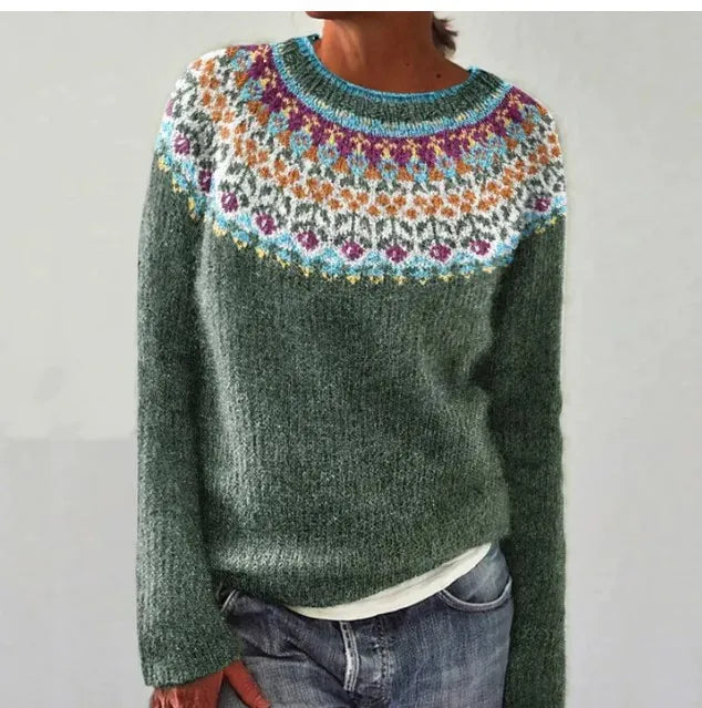 Women's Fair Isle Crew-Neck Knit Sweater
