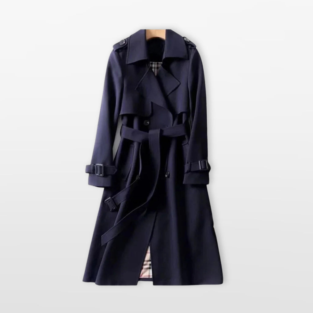 Women’s Long Trench Coat Tailored Belted