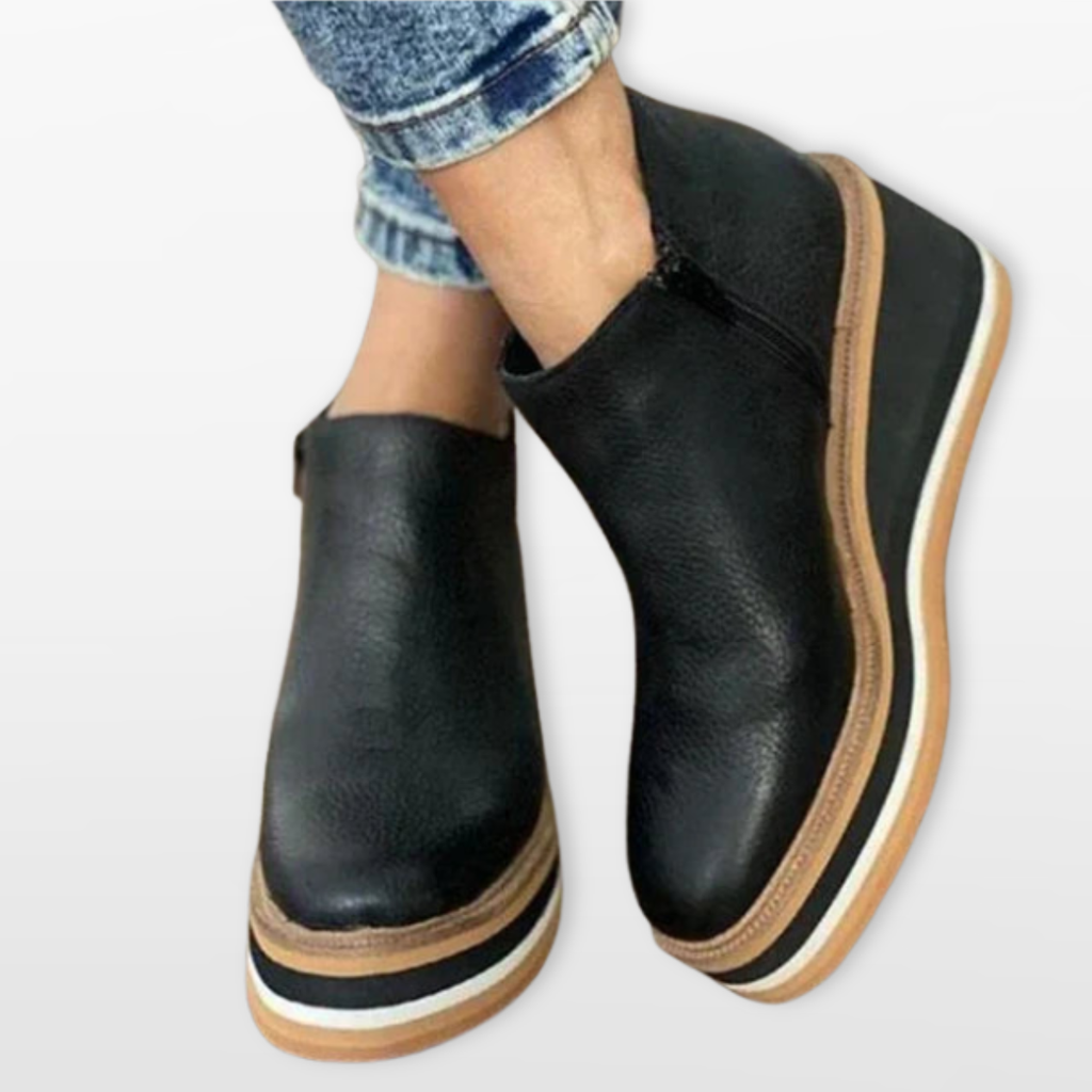 Women Platform Ankle Boots Slip On