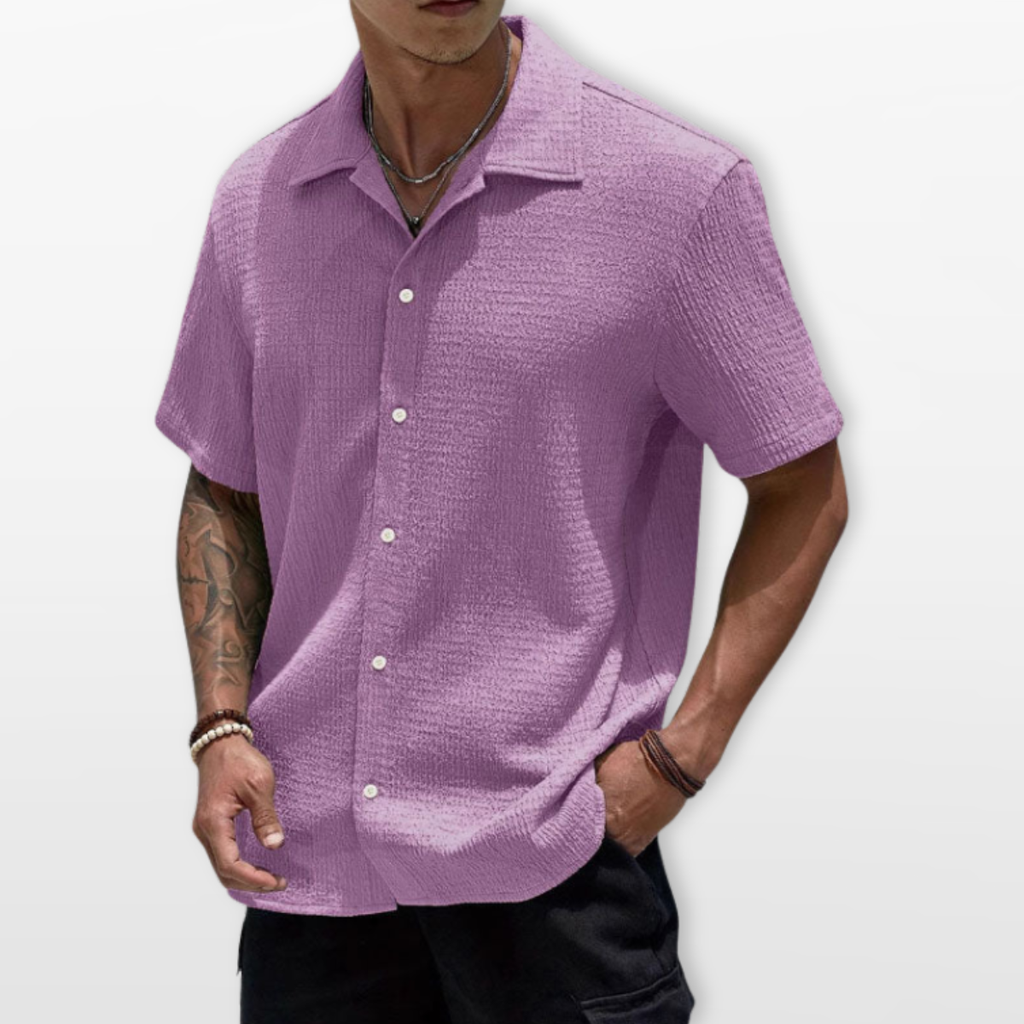 Men Textured Short Sleeve Casual Shirt