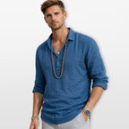Men's Long Sleeve Textured Henley Shirt