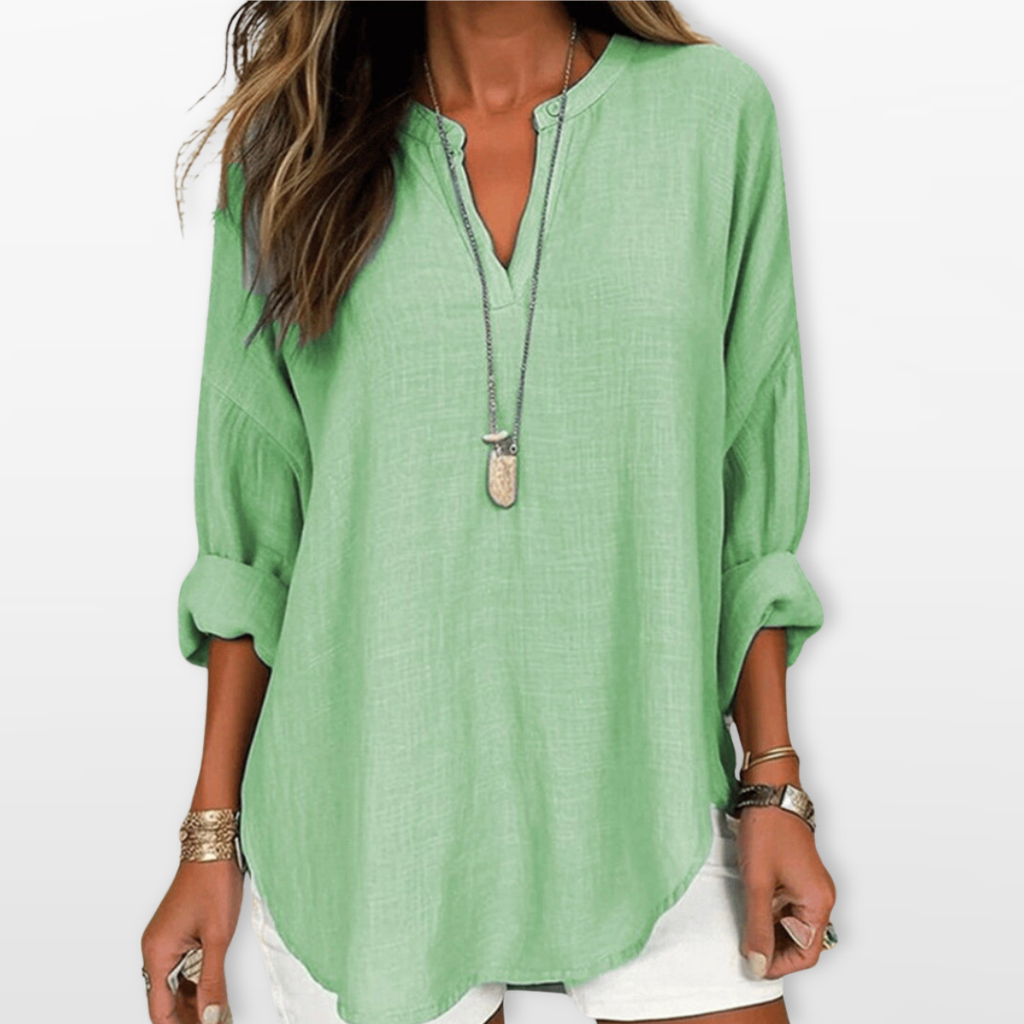 Women V Neck Casual Loose Blouse