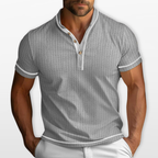 Men Textured Henley Short Sleeve Shirt