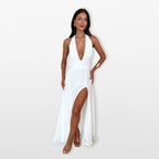 Women’s Halter Maxi Dress With Slit