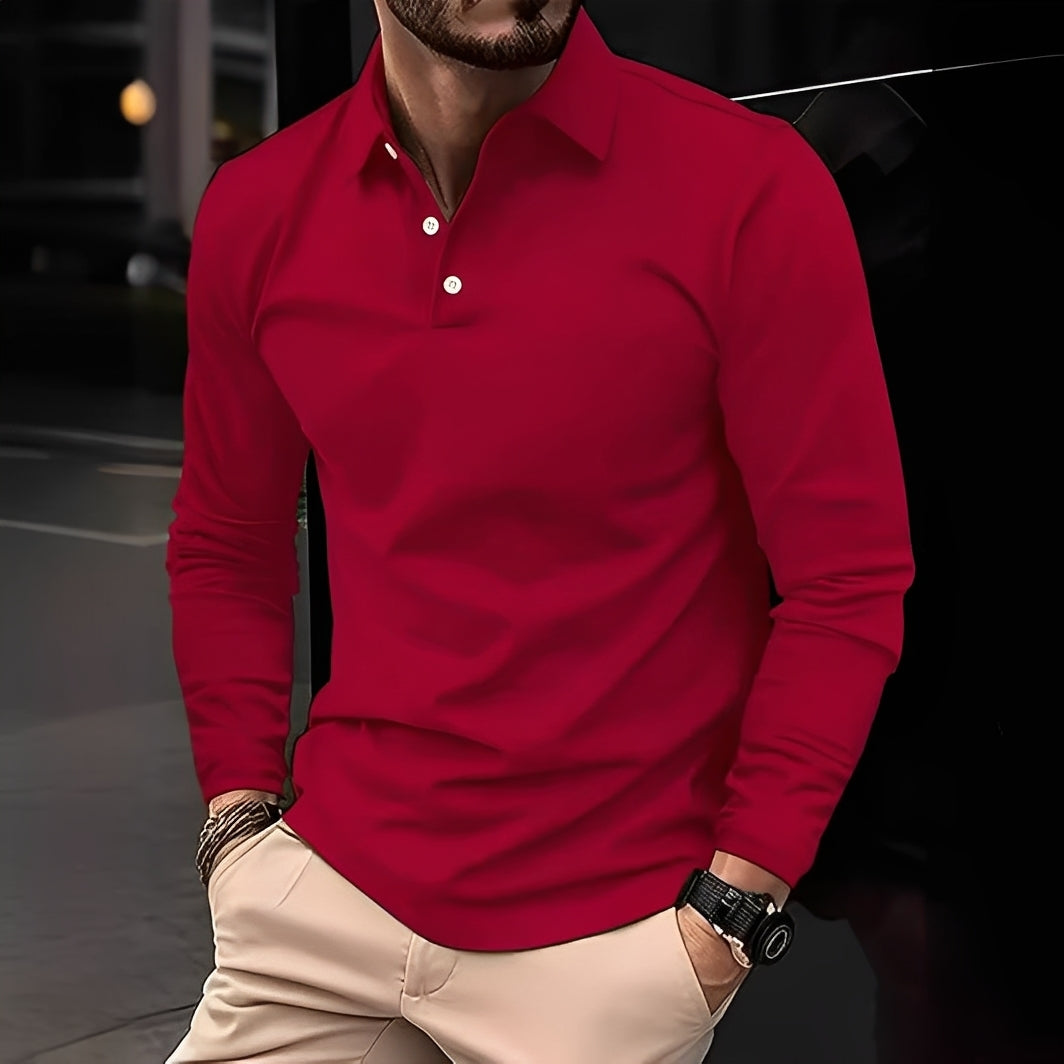 Men’s Long Sleeve Slim Fit Polo