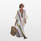 Women Boho Striped Maxi Dress