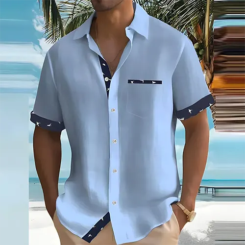 Men's Contrast Trim Resort Shirt