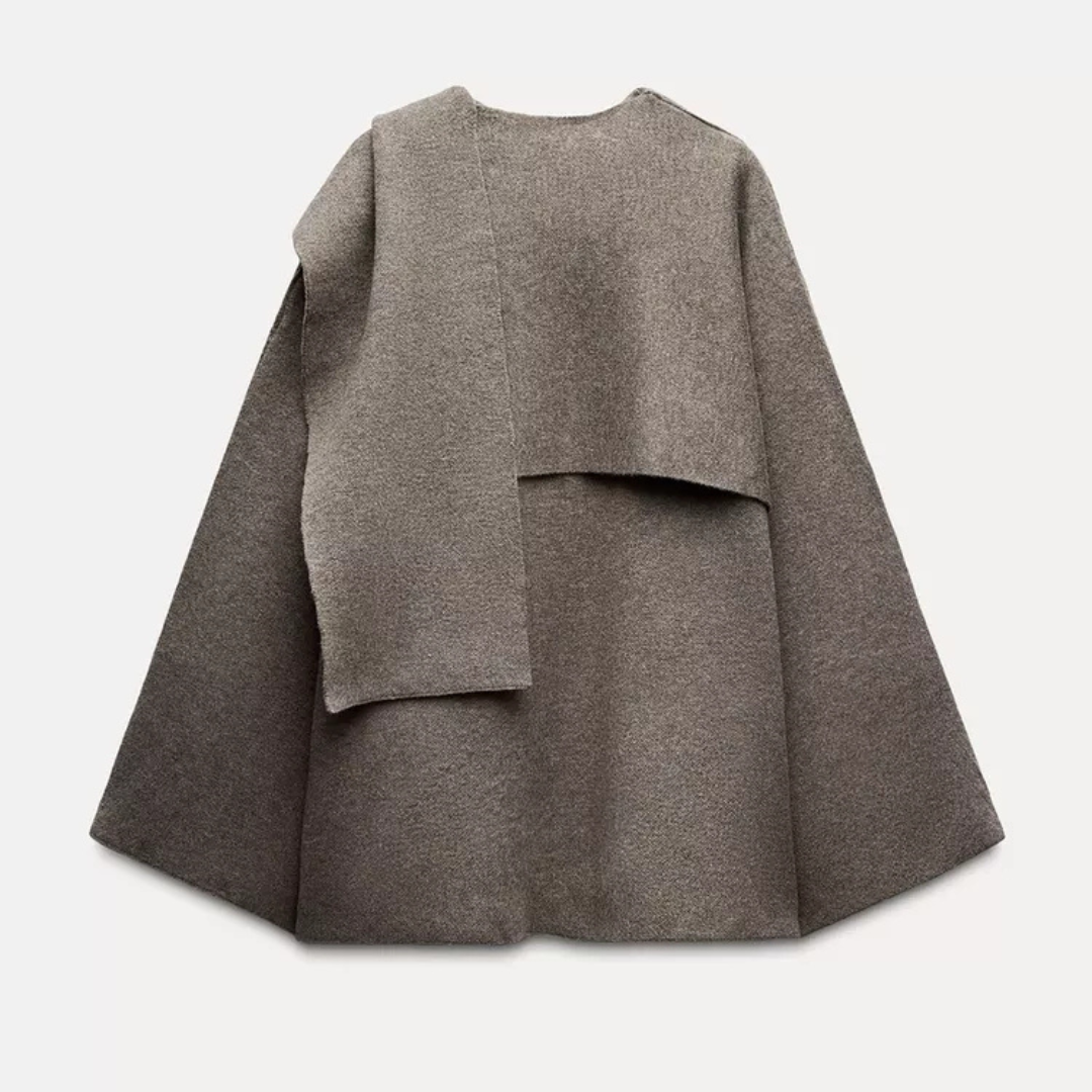 Women’s Asymmetrical Draped-Neck Knit Sweater