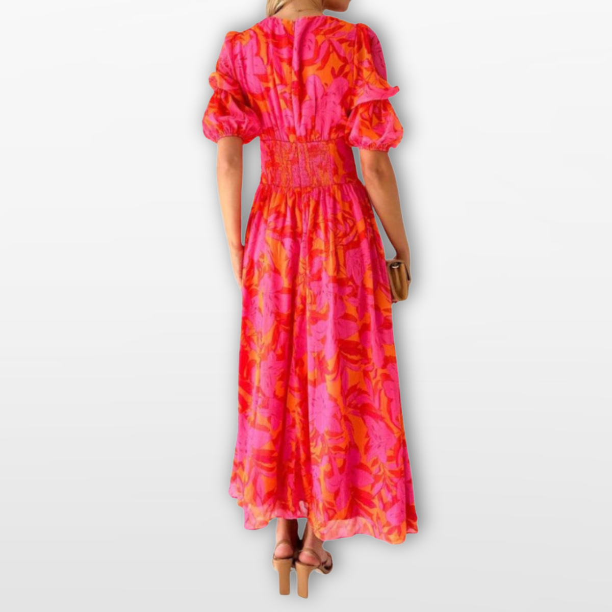 Women Floral Maxi Dress Elegant Silhouette