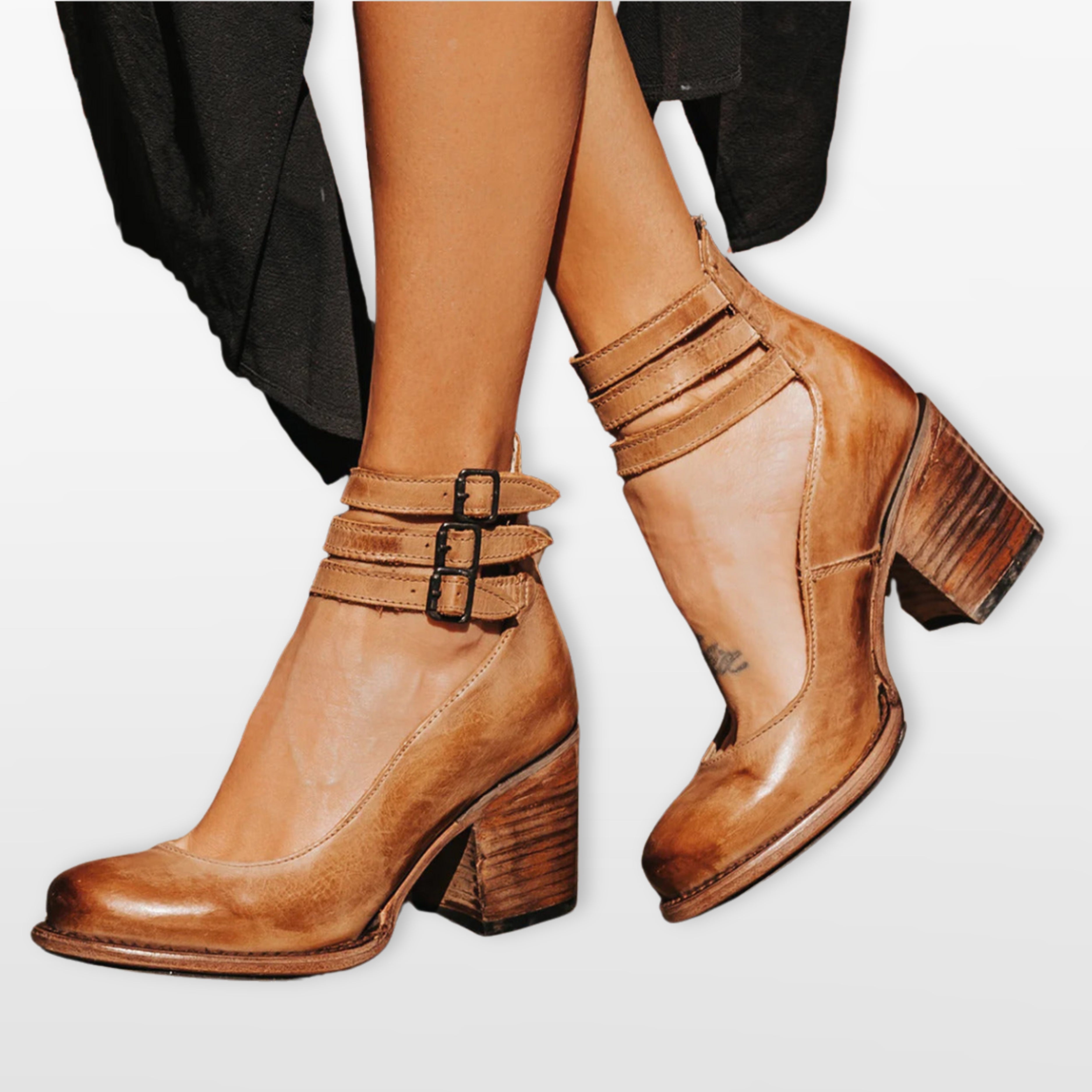 Women Ankle Strap Block Heel Pumps