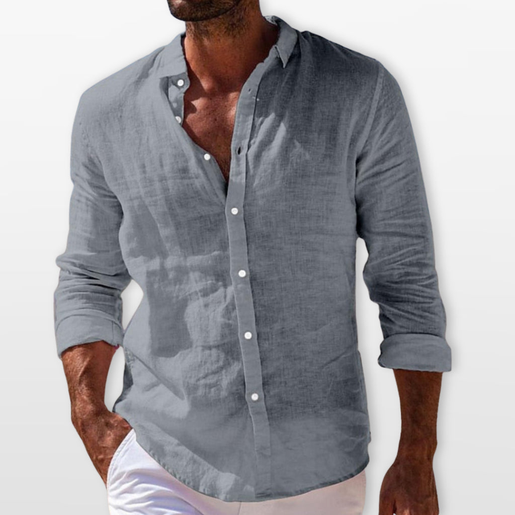 Men’s Linen Shirt Lightweight Button Up
