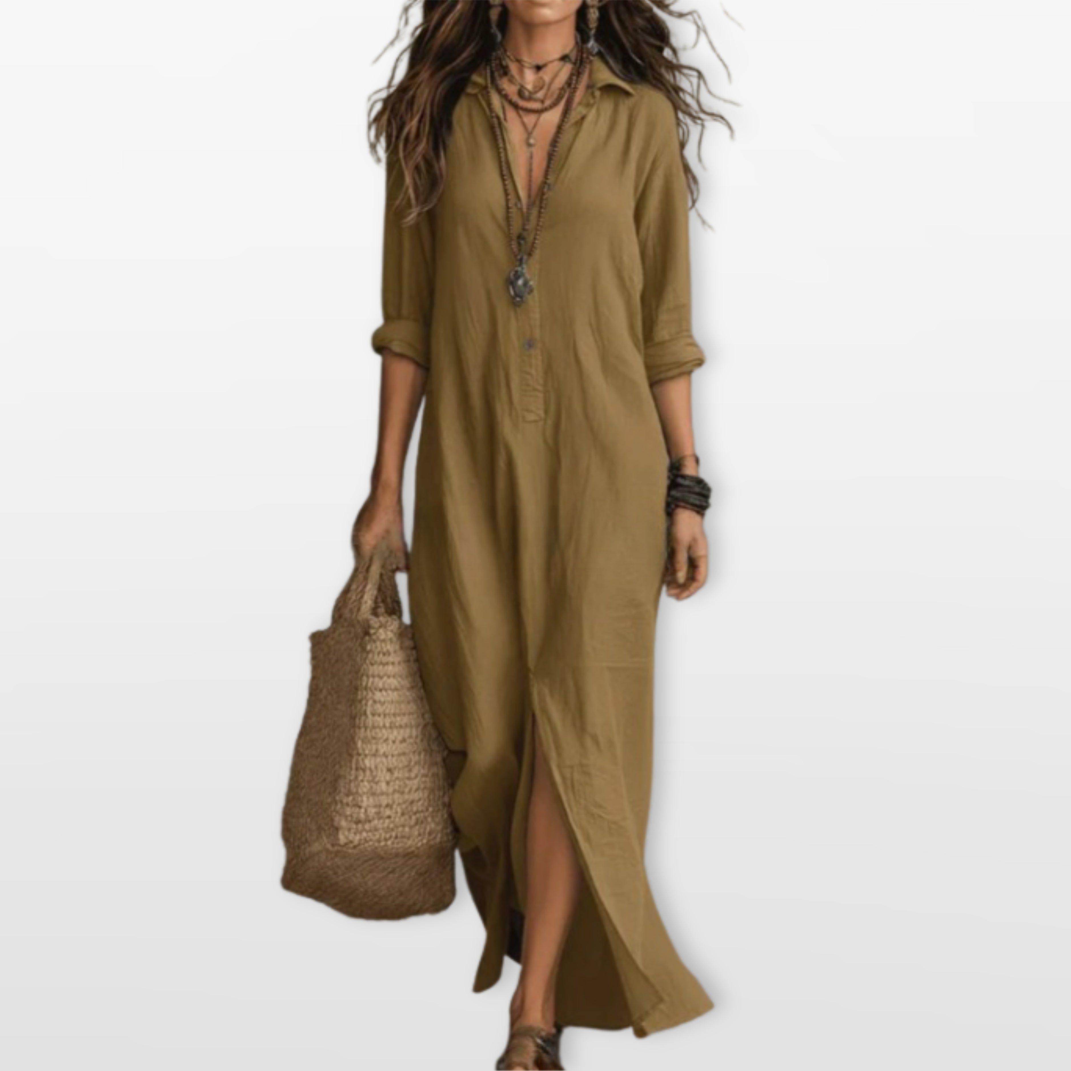 Women’s Loose Maxi Shirt Dress