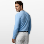 Men Long Sleeve V Neck Shirt Slim