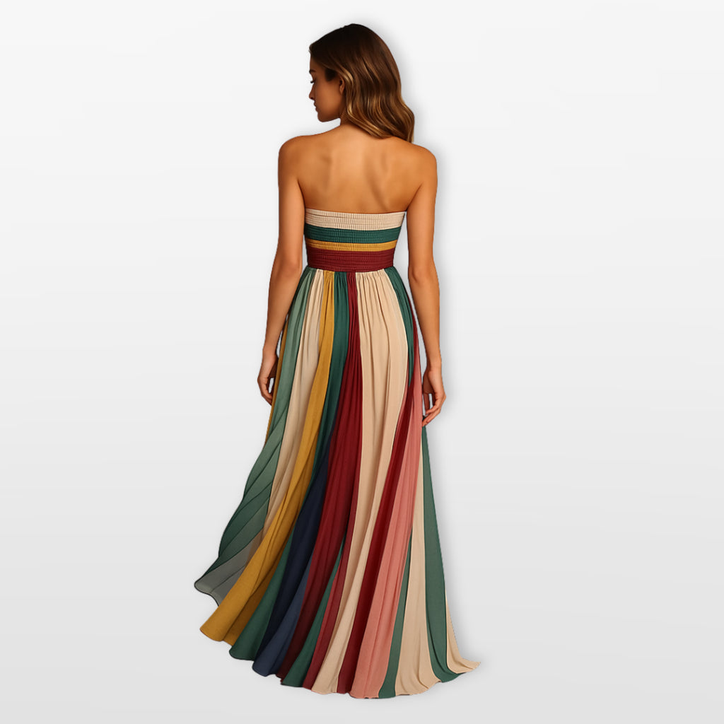 Women’s Strapless Maxi Dress Pleated